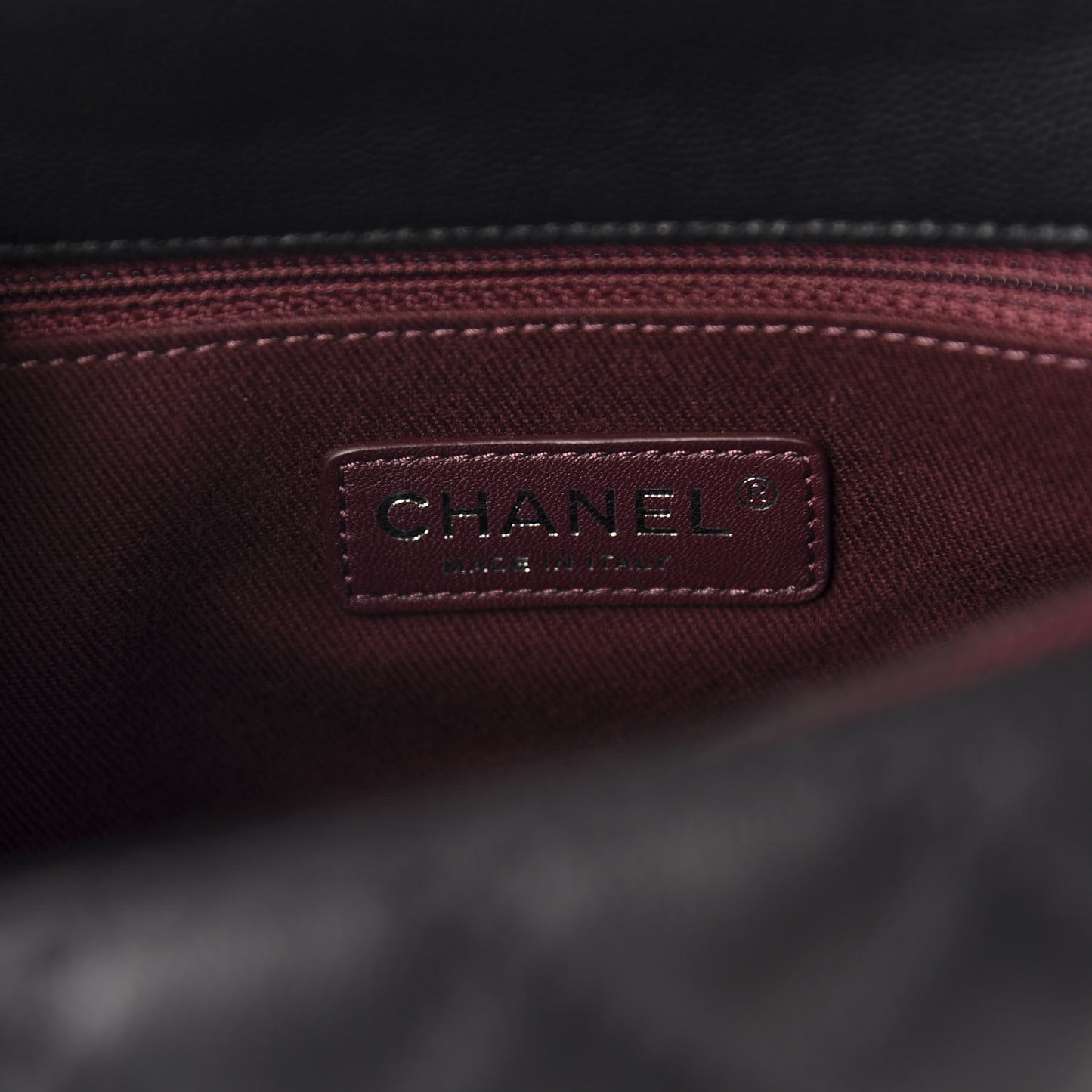 Caviar Quilted Large Coco Handle Flap Black