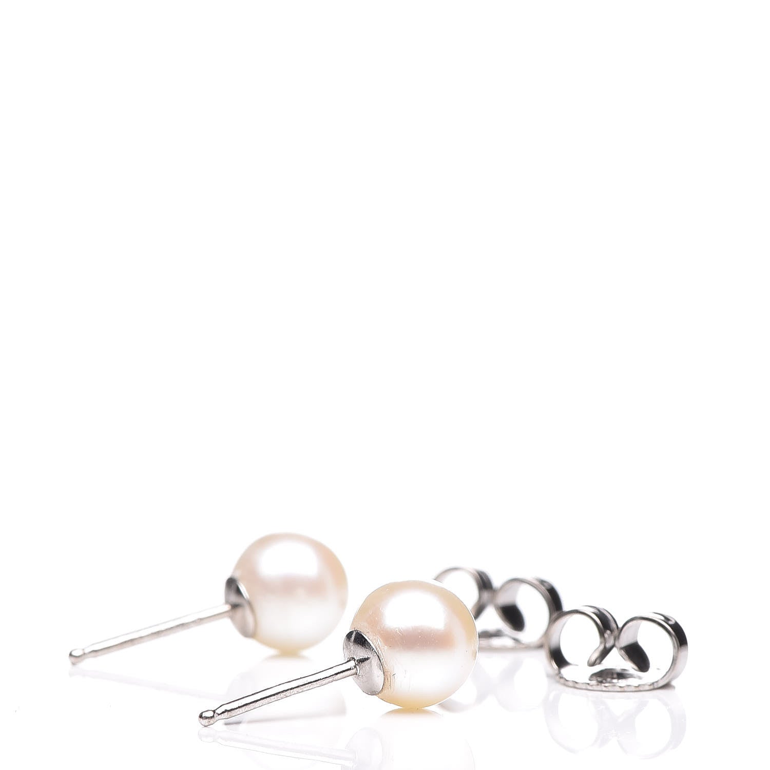 Tiffany 18K White Gold Akoya Pearl 6mm Earrings 3 of 5