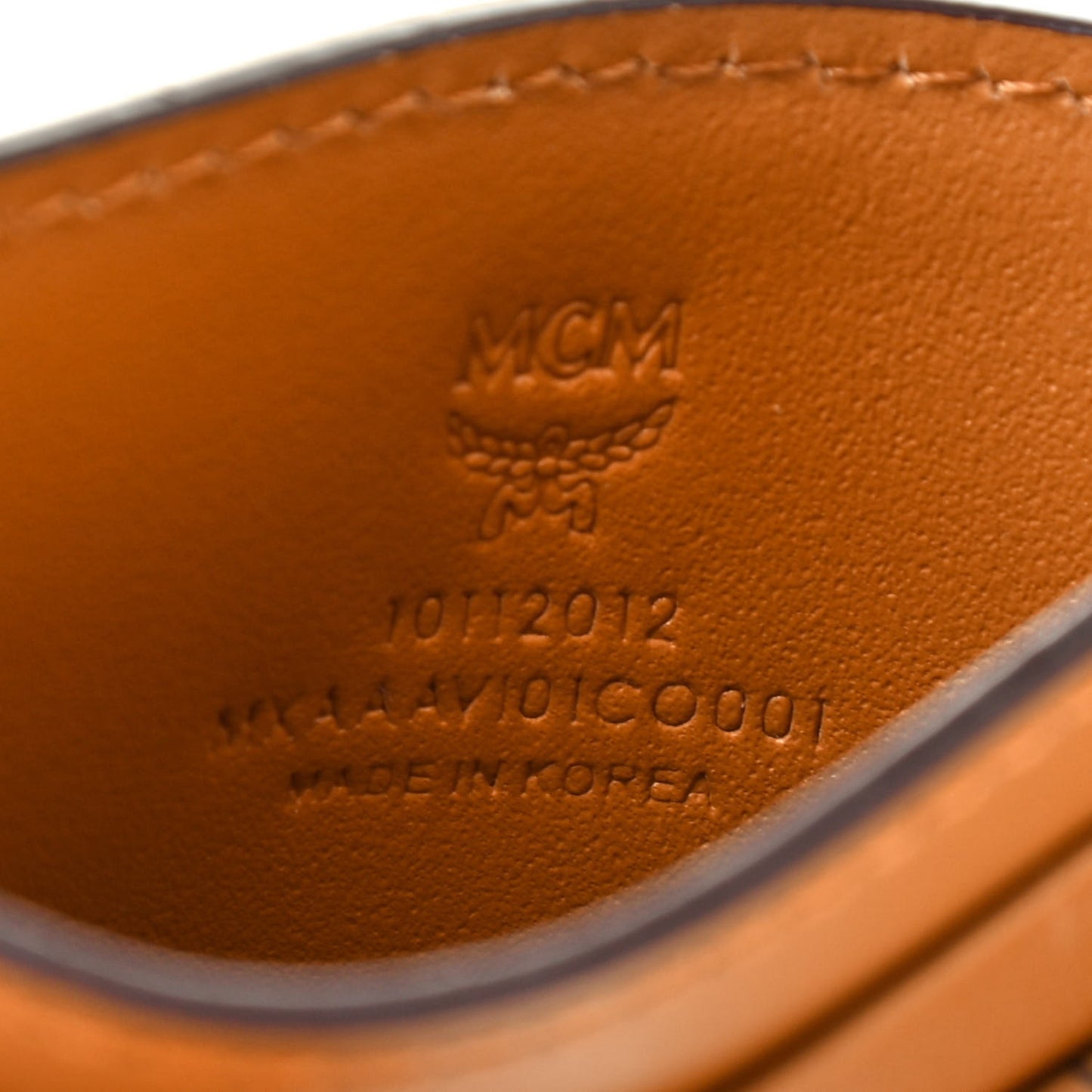 Calfskin Visetos Mini Card Case Cognac