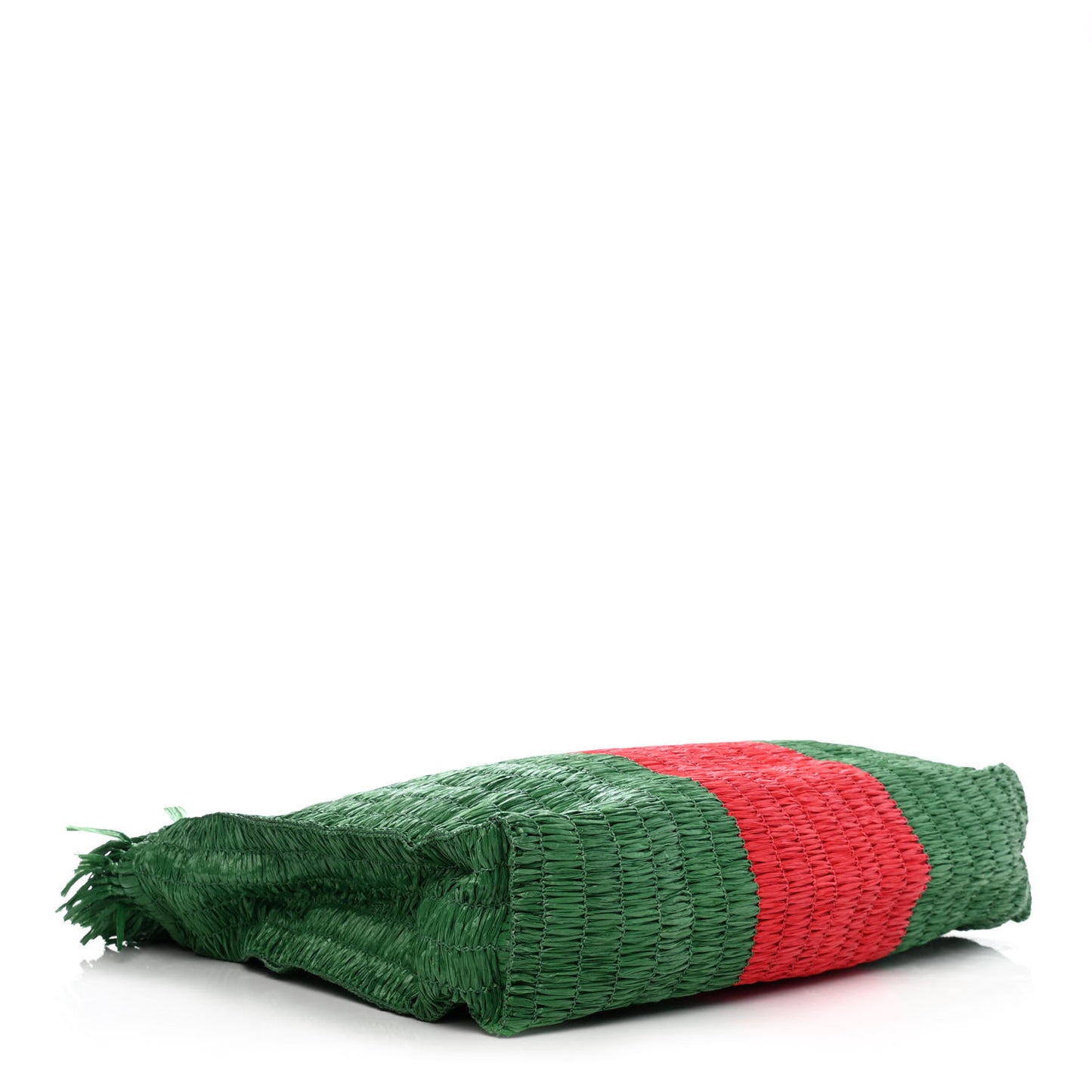 Raffia Linen Web Cestino Tote Bag Red Green
