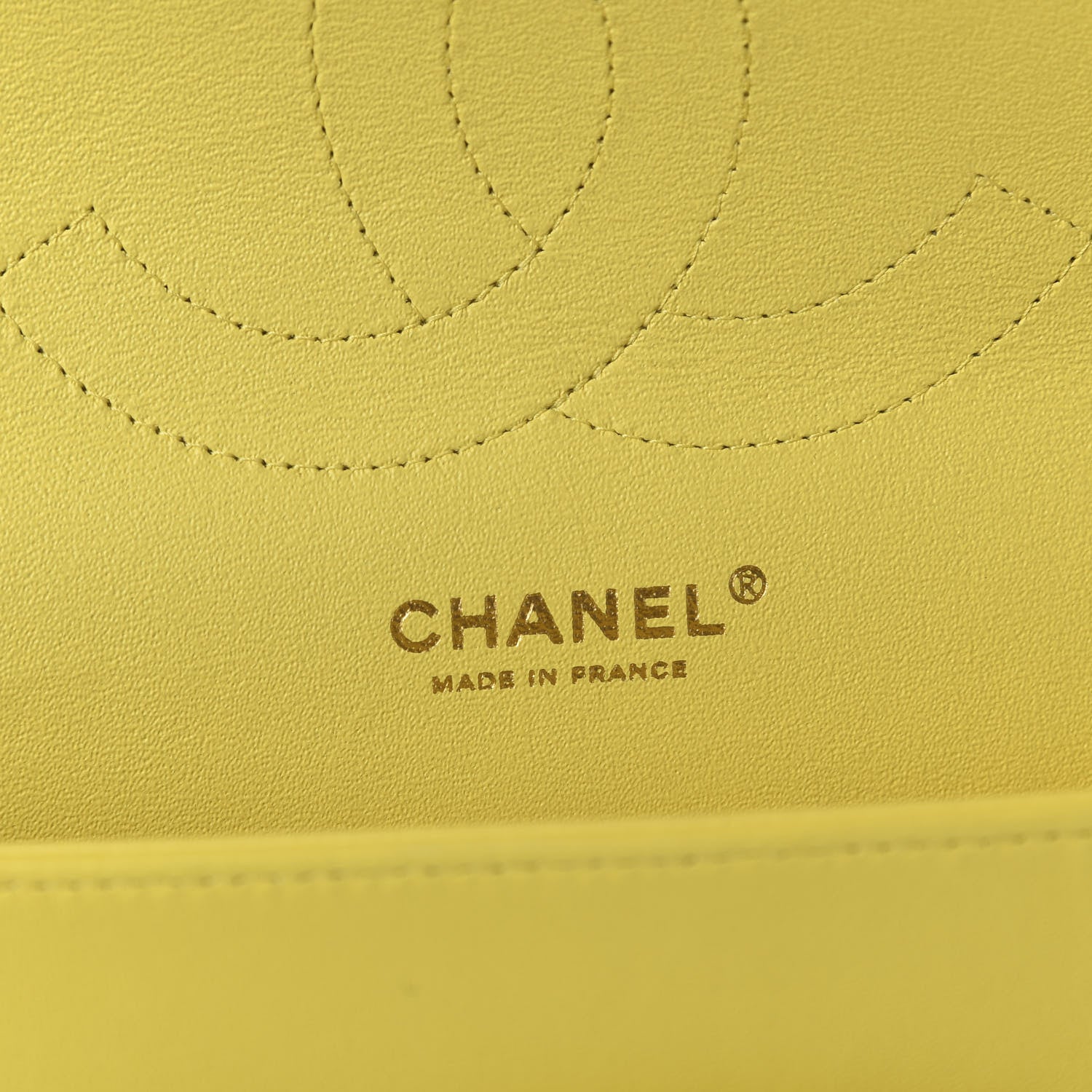 Chanel Lambskin Quilted Jumbo Double Flap Yellow 7 of 9