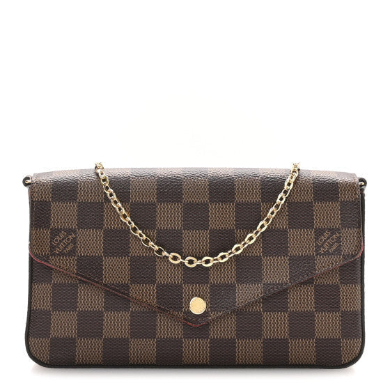 Louis Vuitton Damier Ebene Pochette Felicie Chain Wallet 1 of 10