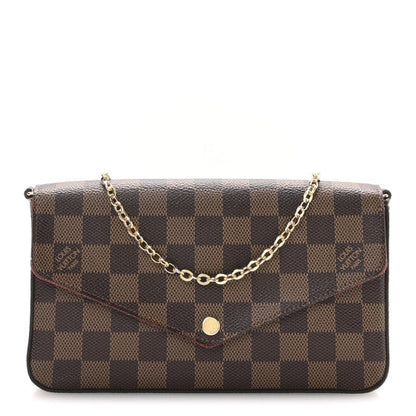 Louis Vuitton Damier Ebene Pochette Felicie Chain Wallet 1 of 10
