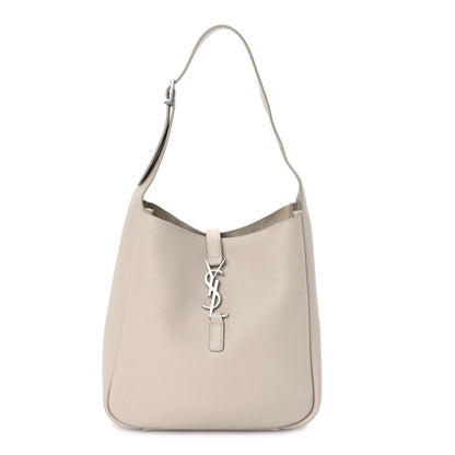 Saint Laurent Smooth Calfskin Small Le 5 A 7 Soft Hobo Sea Salt 1 of 7