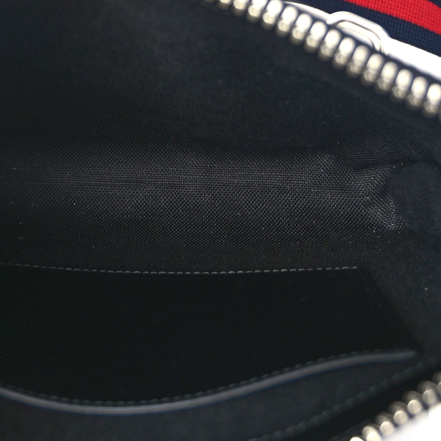 GG Supreme Monogram Web Small Flat Messenger Bag Black Grey