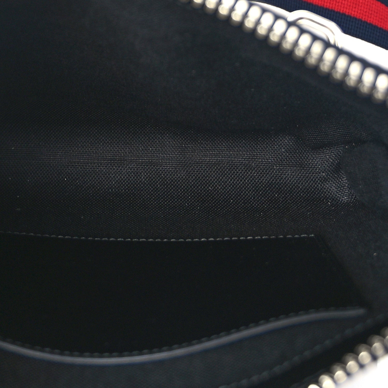 Gucci GG Supreme Monogram Web Small Flat Messenger Bag Black Grey 4 of 8