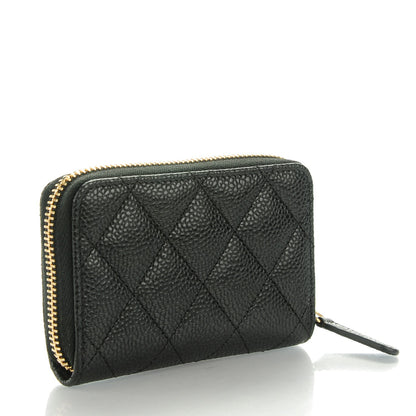 Chanel Caviar Quilted Zip Coin Purse Black 3 of 7