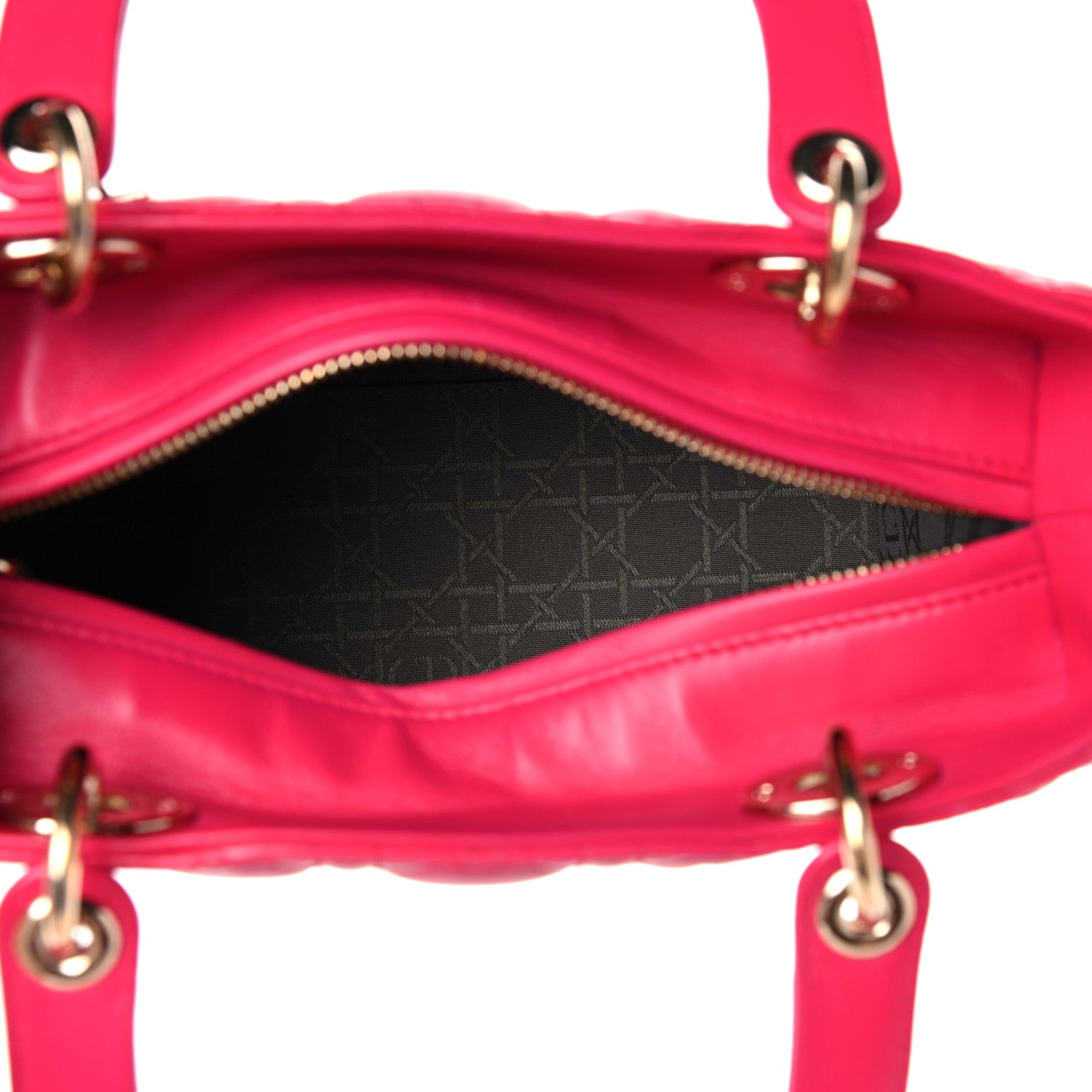 Christian Dior Lambskin Cannage Medium Lady Dior Fuchsia 7 of 13
