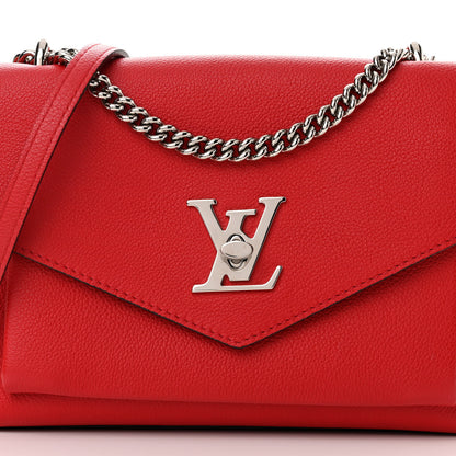 Louis Vuitton Soft Calfskin Mylockme Chain Bag BB Rubis 7 of 9