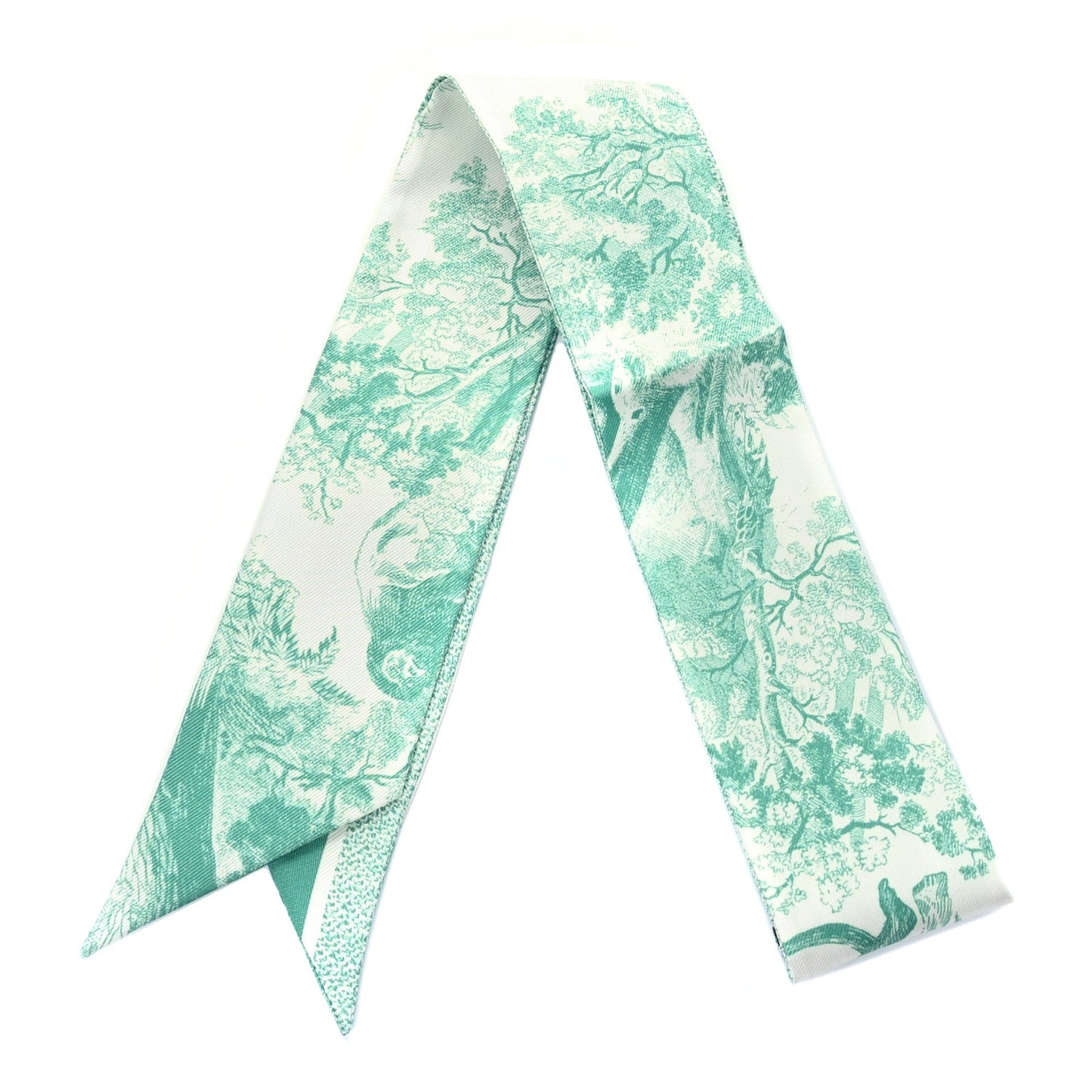 Silk Toile De Jouy Mitzah Scarf Green