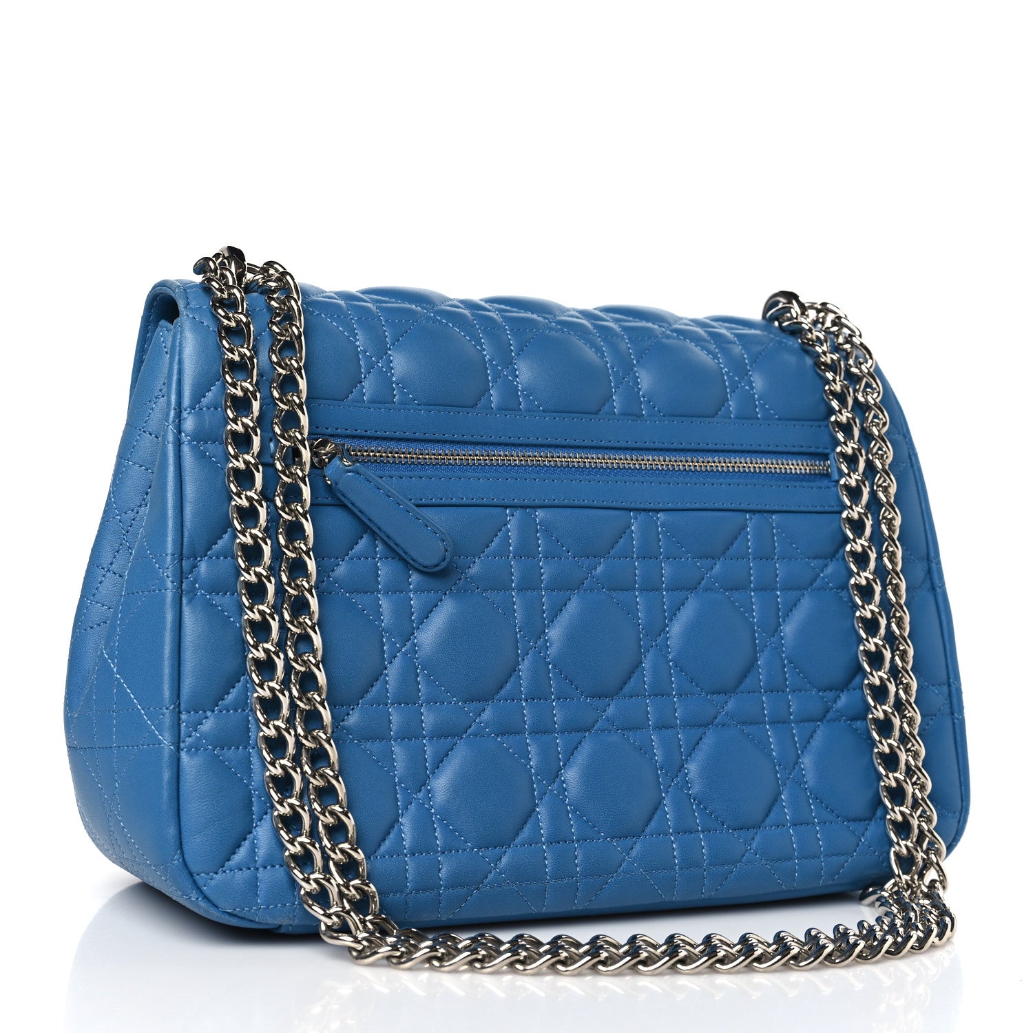 Christian Dior Lambskin Cannage Large Miss Dior Flap Blue 3 of 8