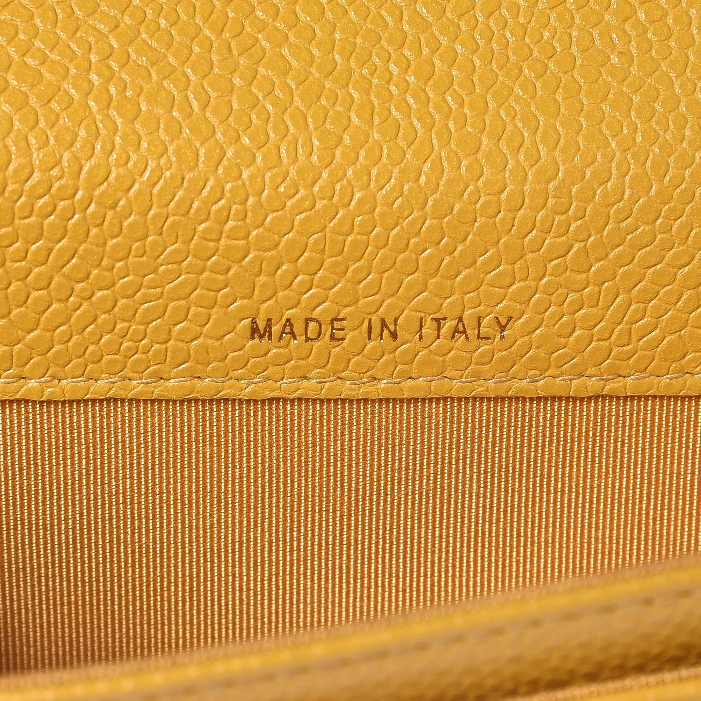 Caviar Quilted Flap Card Holder Yellow