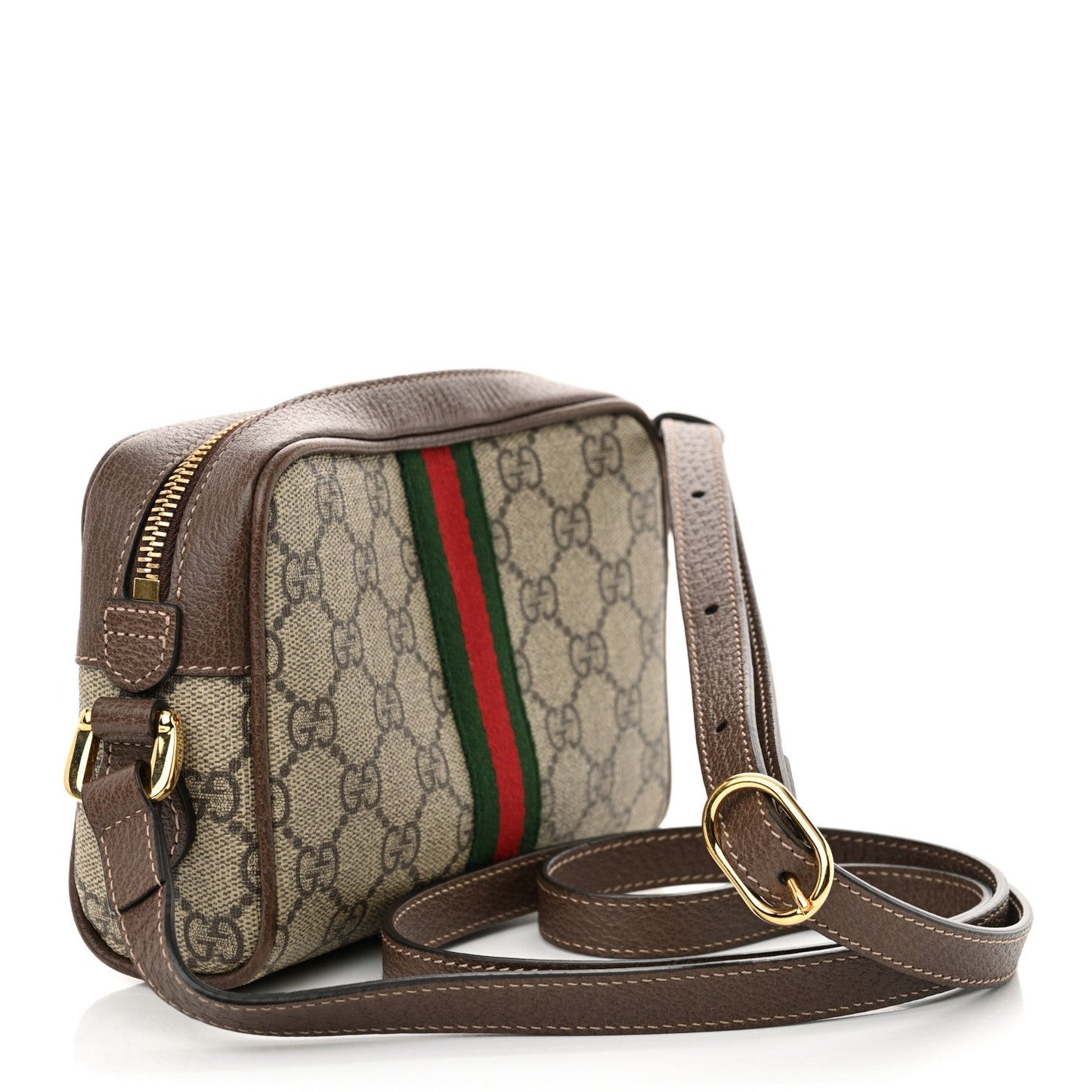 GG Supreme Monogram Web Mini Ophidia Shoulder Bag Brown