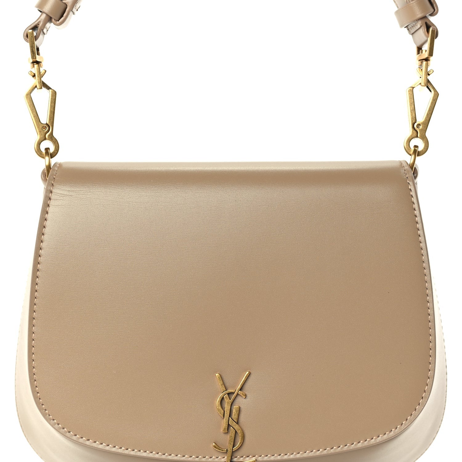 Saint Laurent Box Calfskin Mini Voltaire Top Handle Bag  Dark Cork 6 of 8