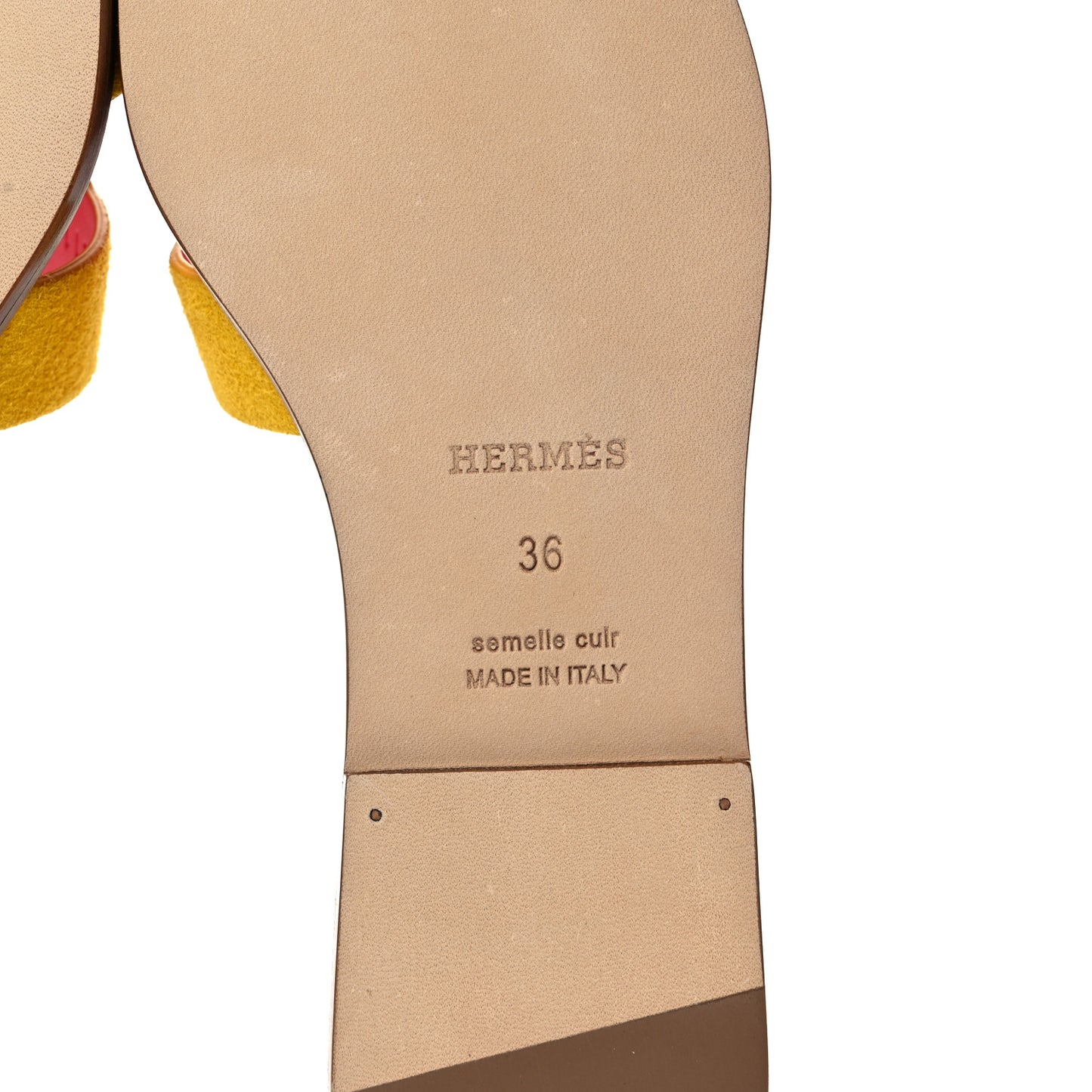 Suede Goatskin Oran Sandals 36 Jaune Sable