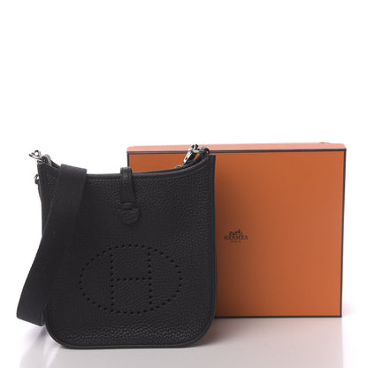 Hermes Taurillon Clemence Evelyne TPM Black 11 of 11