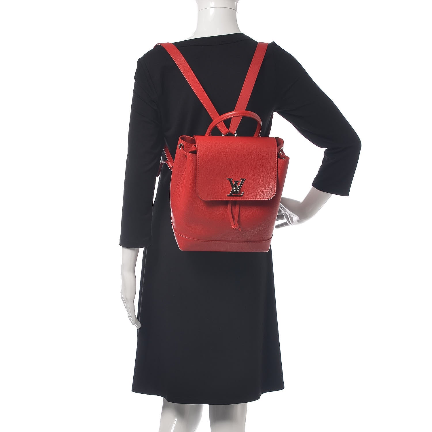 Louis Vuitton Soft Calfskin Lockme Backpack Rubis 2 of 17