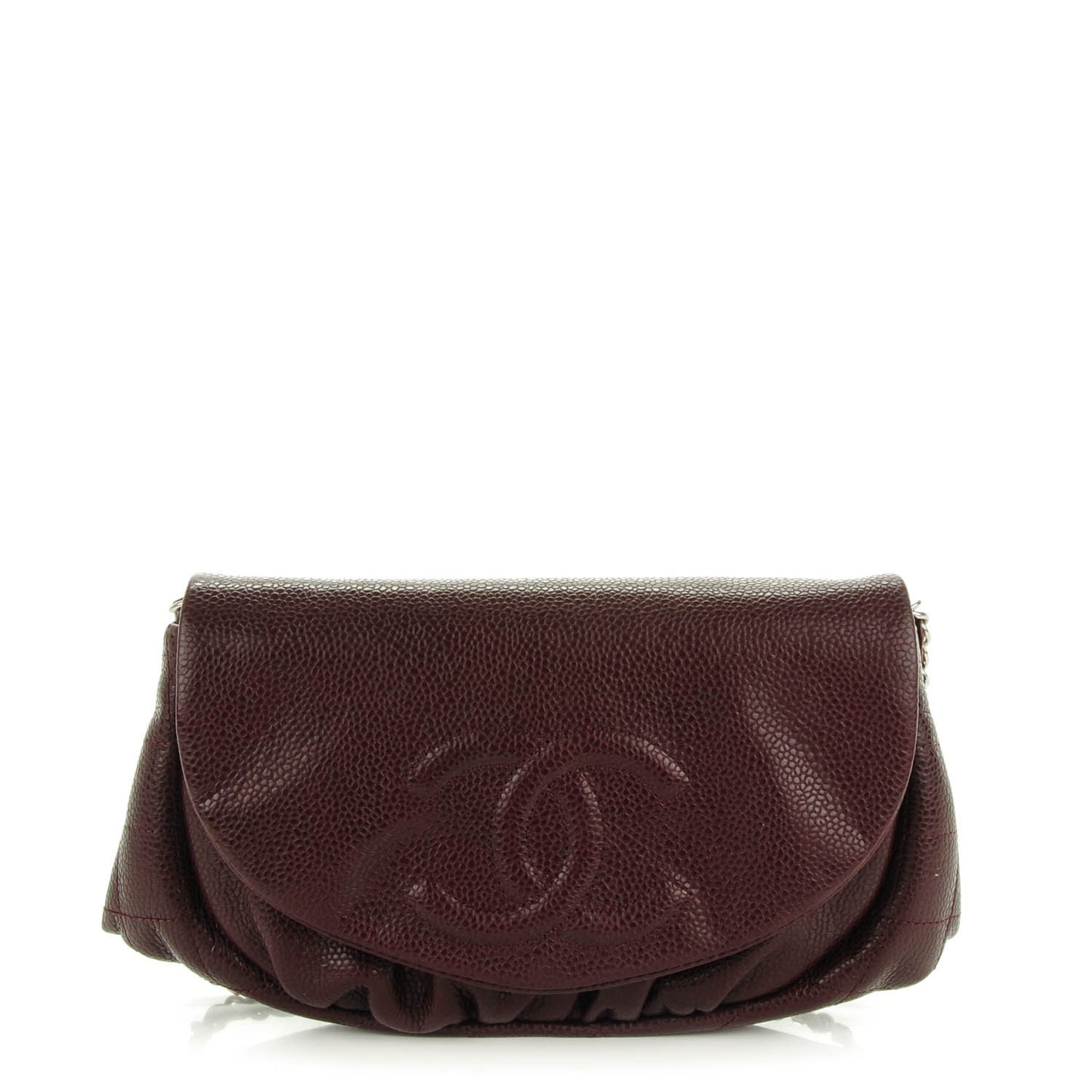 Caviar Half Moon Wallet On Chain WOC Bordeaux