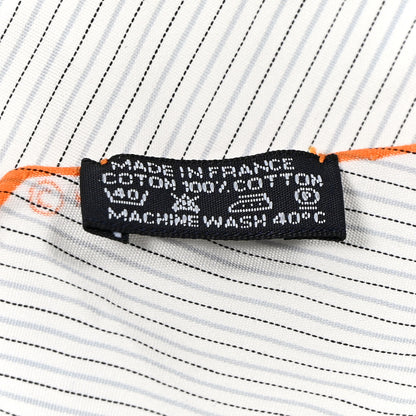 Hermes Cotton Losange Scarf GM Grey Black Orange 4 of 8