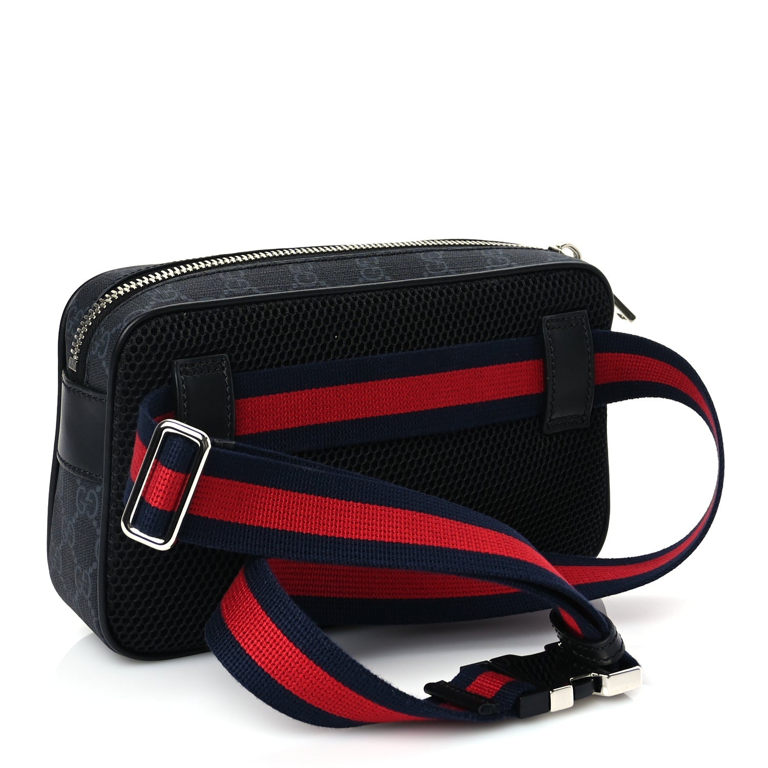 Gucci Soft GG Supreme Monogram Web Waist Bag Black Grey 2 of 6