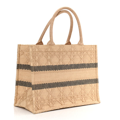 Christian Dior Raffia Cannage Medium Book Tote Natural 3 of 10