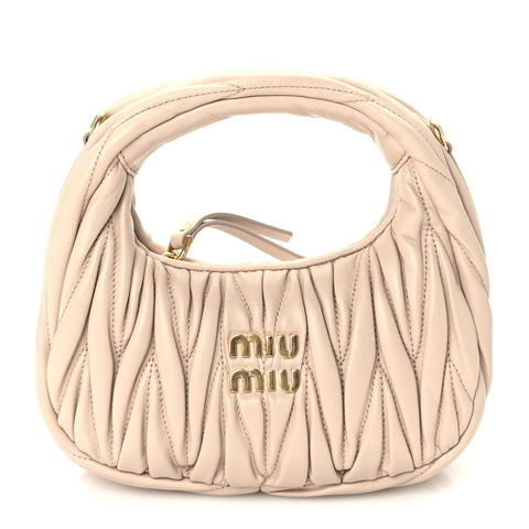 Nappa Matelasse Mini Wander Hobo Cipria