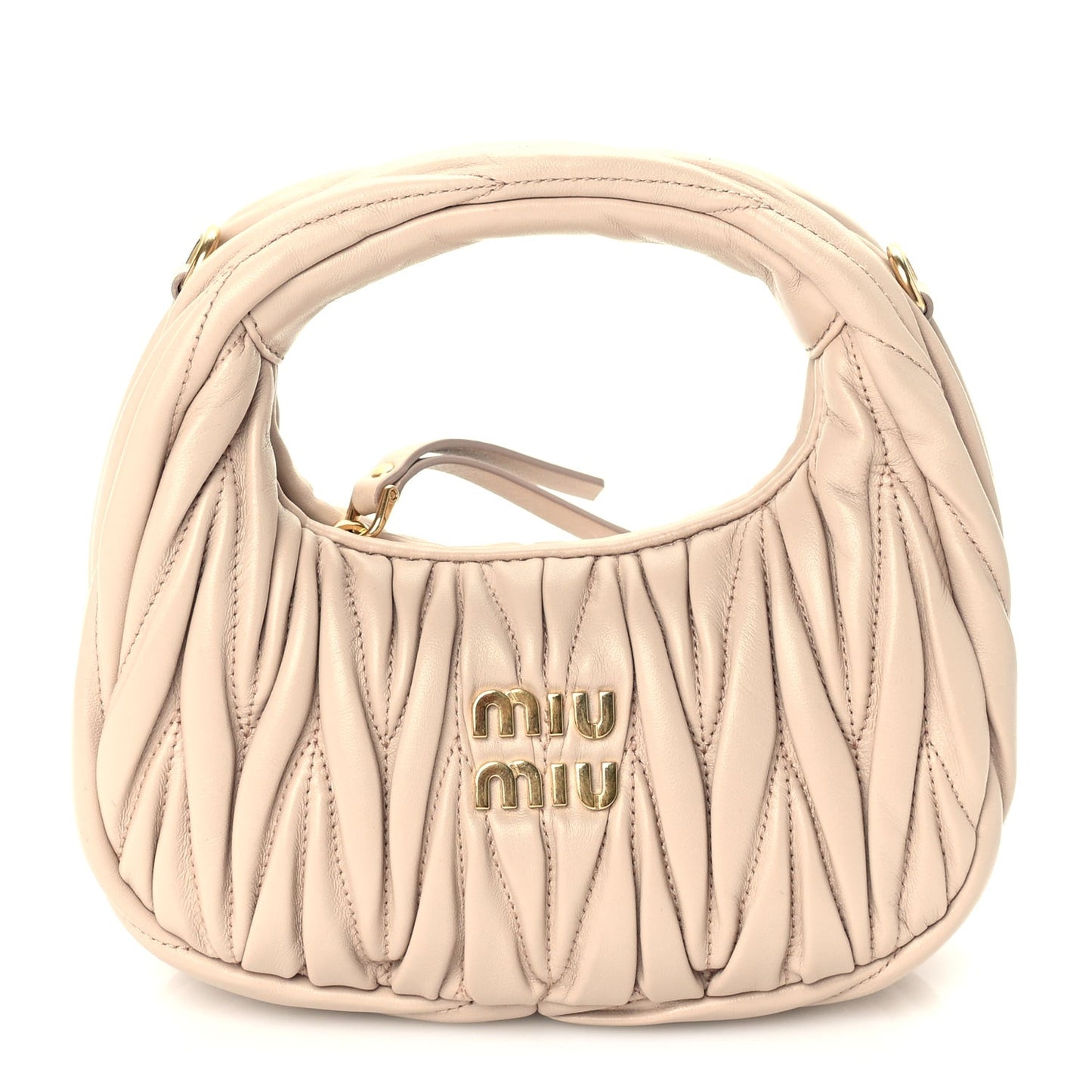 Nappa Matelasse Mini Wander Hobo Cipria