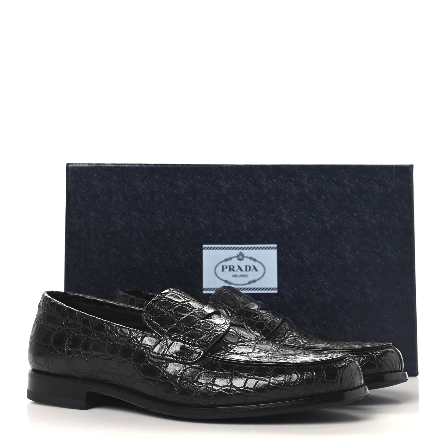 Crocodile Mens Loafers 7 Black