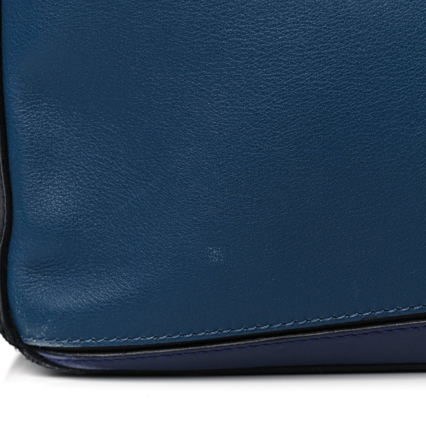 Calfskin Colorblock Medium Puzzle Bag Blue