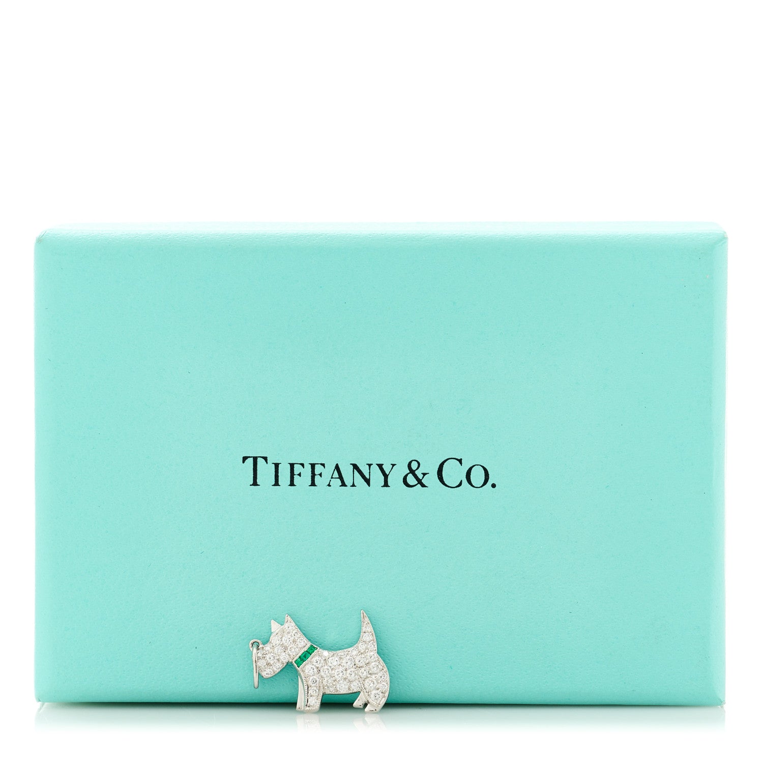 Tiffany Platinum Diamond Emerald Scottie Dog Charm 6 of 6