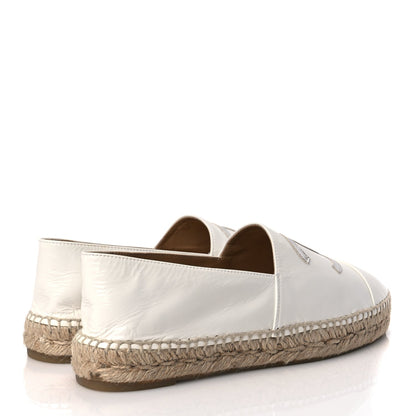 Chanel Distressed Patent CC Espadrilles 40 White Silver 5 of 8