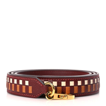 Hermes Epsom 25mm Tressage Shoulder Strap Rouge H Craie Gold 1 of 4