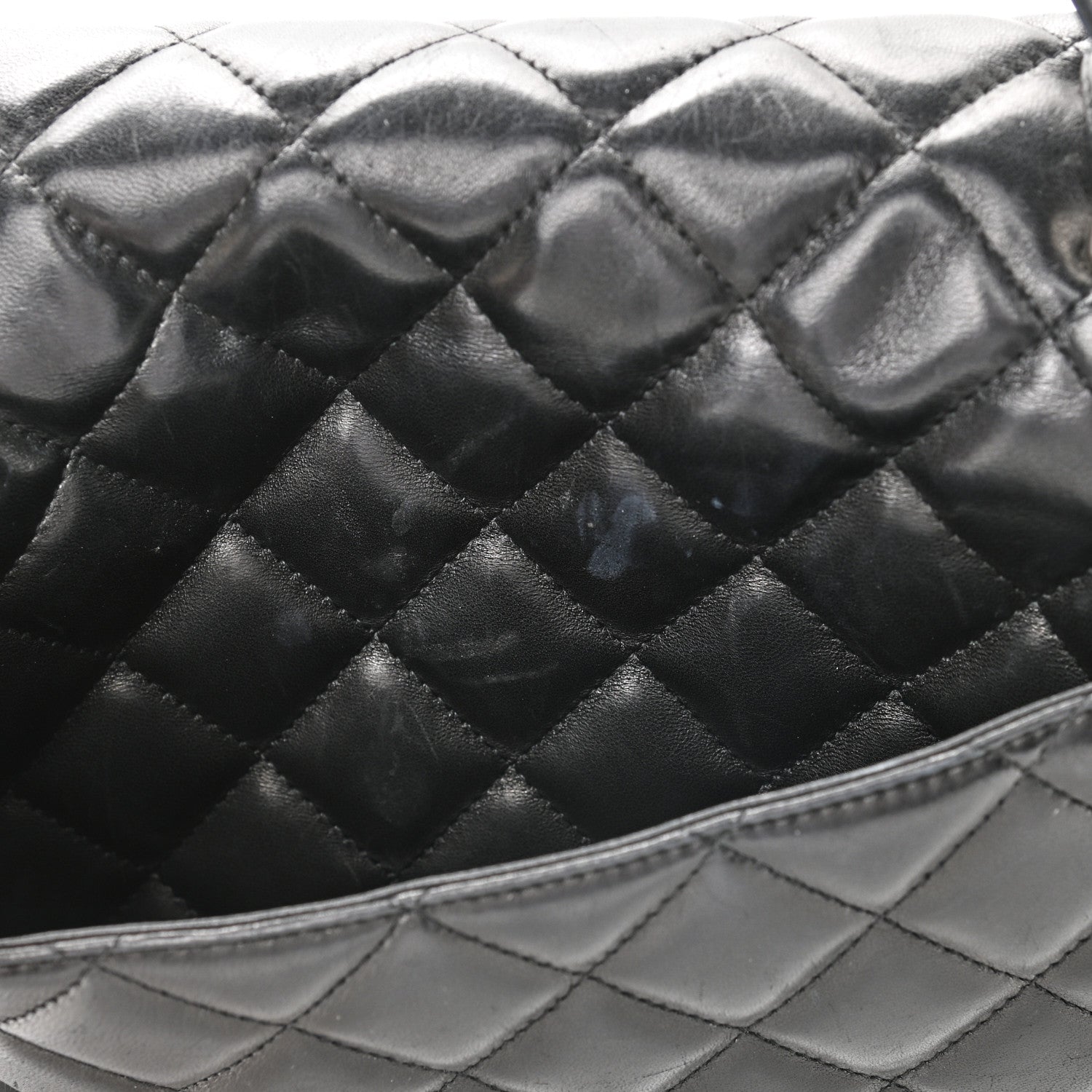 Chanel Lambskin Quilted Kelly Jumbo Flap Bag Black 13 of 16