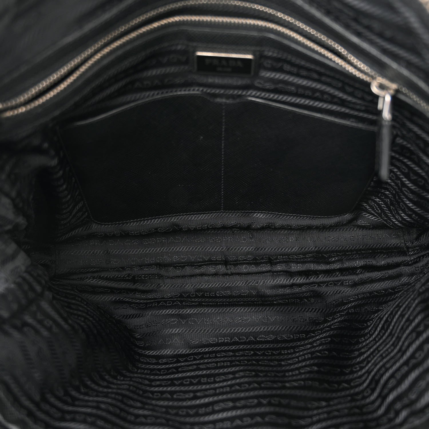 Prada Saffiano Travel Briefcase Black Multicolor 5 of 12