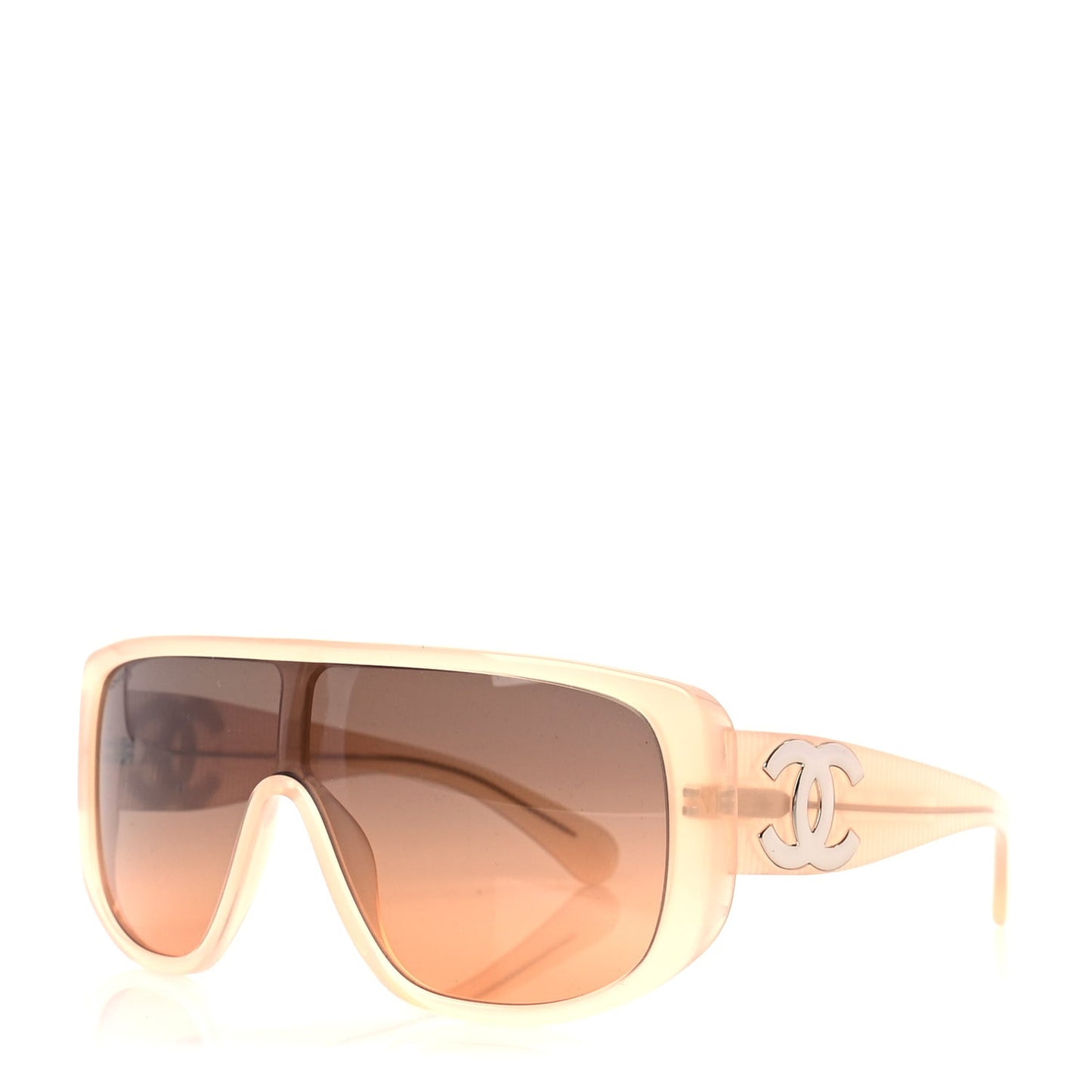 Transparent Acetate Shield Sunglasses 5495  Peach