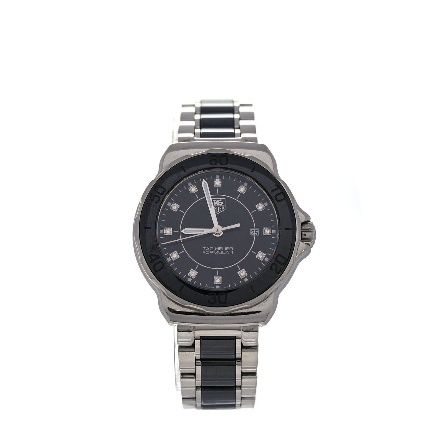 Stainless Steel Ceramic Diamond 31mm Formula 1 Lady Quartz Watch Black WAH1314 Black