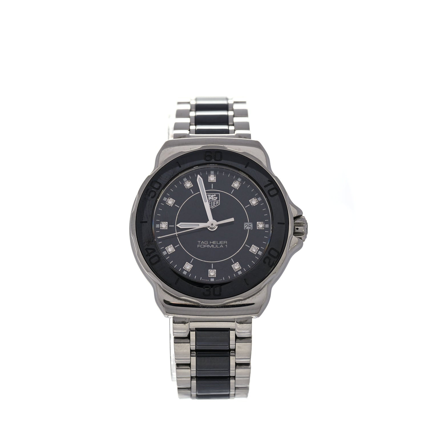 Tag Heuer Stainless Steel Ceramic Diamond 31mm Formula 1 Lady Quartz Watch Black WAH1314 Black 2 of 5