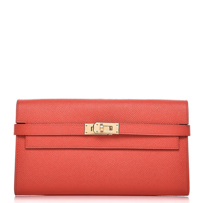 Hermes Epsom Kelly Longue Wallet Rose Jaipur 1 of 13