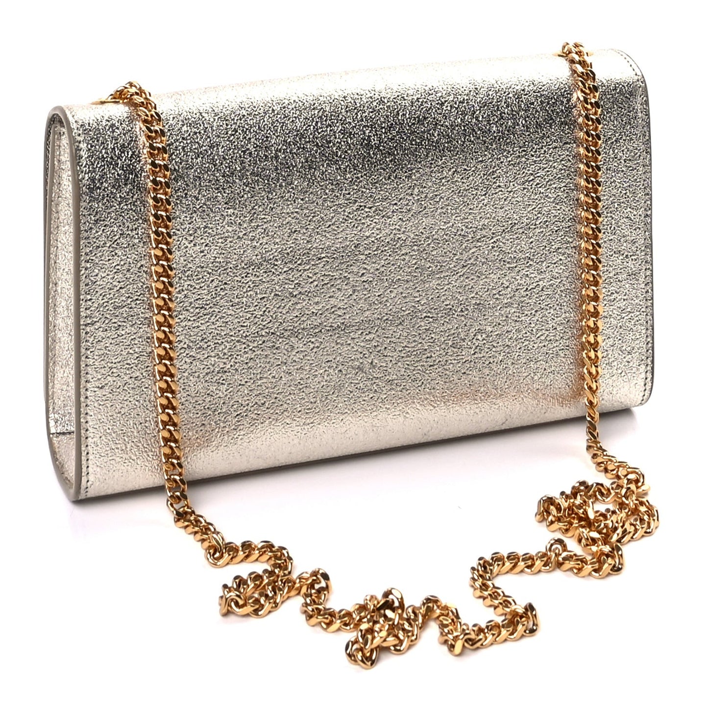 Metallic Calfskin Medium Classic Monogram Kate Satchel Pale Gold