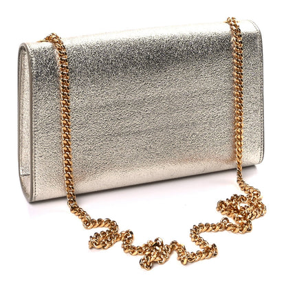 Saint Laurent Metallic Calfskin Medium Classic Monogram Kate Satchel Pale Gold 2 of 8