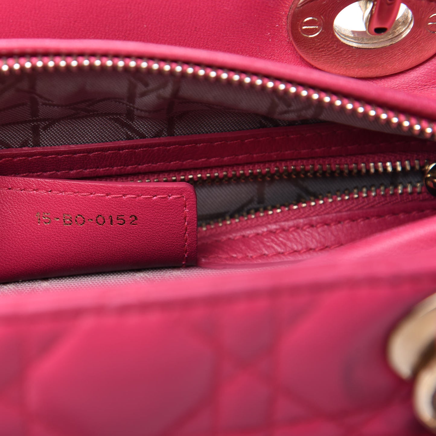 Lambskin Cannage Medium Lady Dior Fuchsia