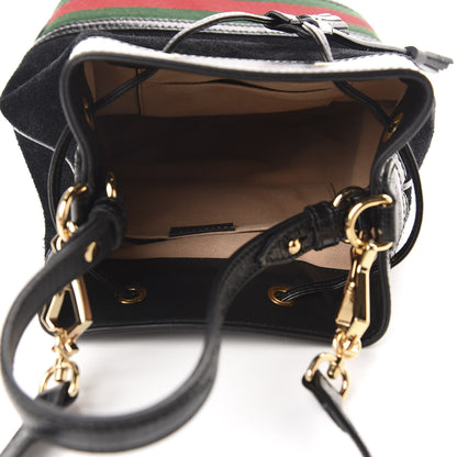 Gucci Suede Patent Web Small Ophidia Bucket Bag Black 5 of 10