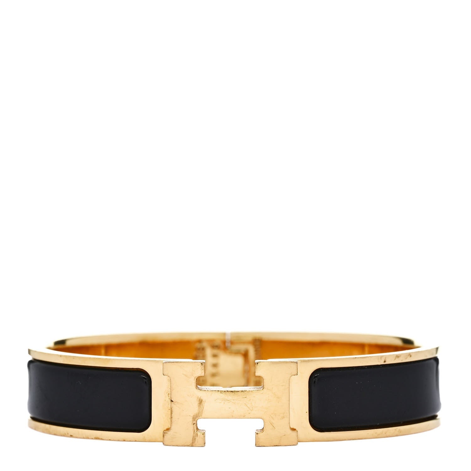 Hermes Enamel Narrow Clic Clac H Bracelet PM Black 1 of 4