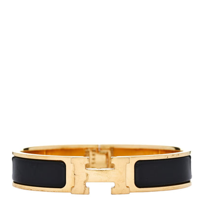 Hermes Enamel Narrow Clic Clac H Bracelet PM Black 1 of 4