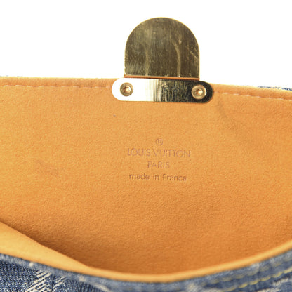 Louis Vuitton Monogram Denim Pochette Plat Clutch Blue 8 of 10