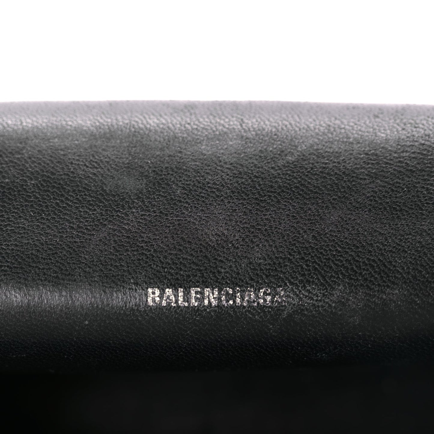 Grained Calfskin Hourglass Top Handle Bag XS Black
