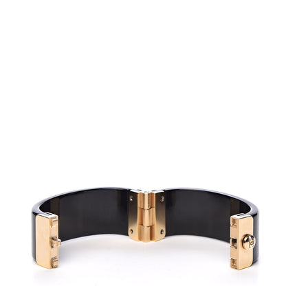 Chanel Resin CC Cuff Black Gold 4 of 6