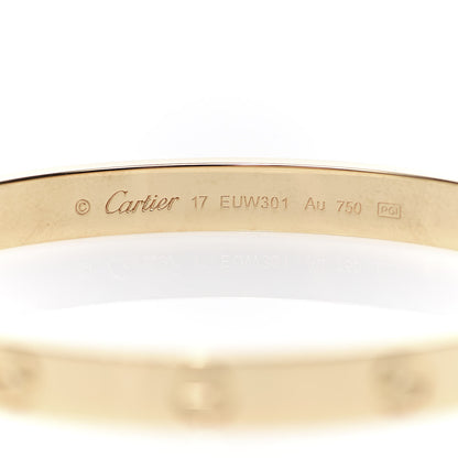 Cartier 18K Yellow Gold LOVE Bracelet 17 4 of 5