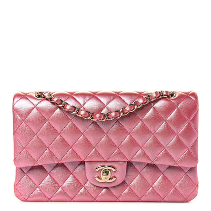 Chanel Iridescent Caviar Quilted Medium Double Flap Dark Pink 1 of 10