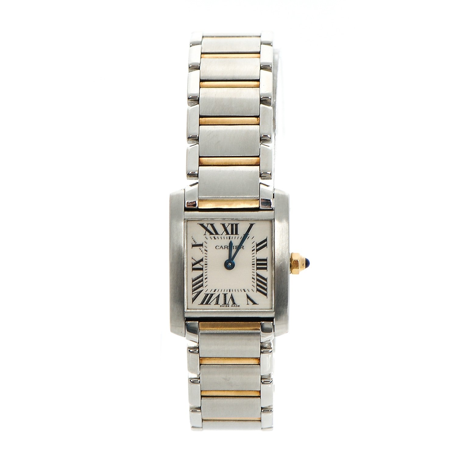 Cartier Stainless Steel 18K Yellow Gold 20mm Tank Francaise Quartz Watch 1 of 8